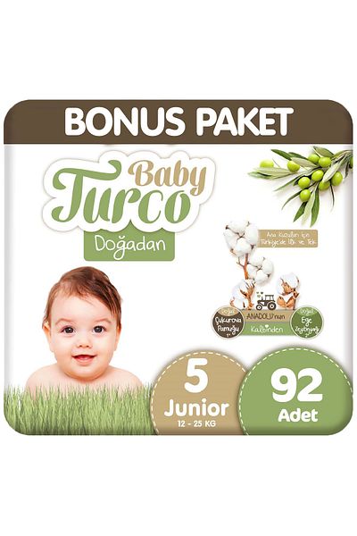Baby Turco Size 5 92 Baby Diapers - Doğadan Bonus Package