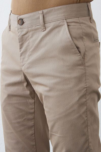 RAVANELLI Ανδρικό παντελόνι Chino Lycra Slim Fit - Πλαϊνή τσέπη, χρώμα καφέ