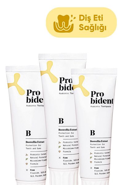 Probident 3 Pack - Teeth and Gingival Health with Active Probiotics, Fluoride-Free, Extract Addition