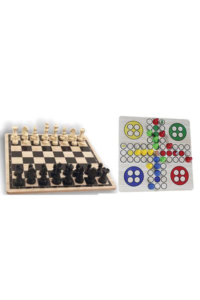 Trendy Toys Wooden Chess and Ludo (2 Game Sets)