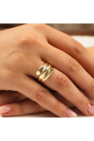 Çgk Çiğdem Gürel Kuyumculuk Taşsız Cilalı 3 Sıra Kaburga Yüzük