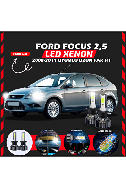 SHOOPLAA Ford Focus 2.5 2008-2011 Uzun Far Uyumlu Şimşek Etkili Led Xenon Pro...