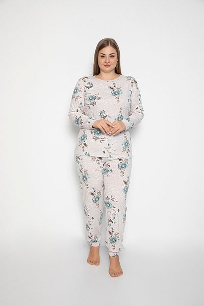VISHENKA Women's Large Size Brown Malenge Color Viscose Lycra Pajama Set