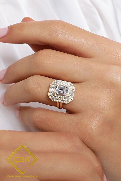 Çgk Çiğdem Gürel Kuyumculuk 14 Ayar Baget Taşlı Altın Yüzük