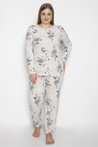 VISHENKA Women's Large Size Brown Malenge Color Viscose Lycra Pajama Set