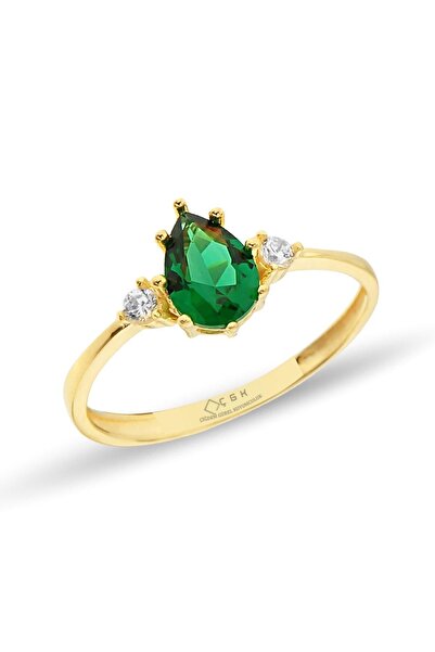 Çgk Çiğdem Gürel Kuyumculuk 14 Ayar Damla Taşlı Altın Yüzük