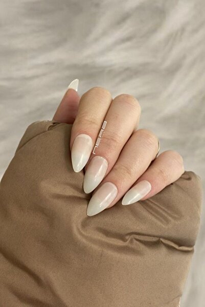 Nera Classy 100 Adet Kemik Parlak Badem Naturel Takma Tırnak boyanabilir