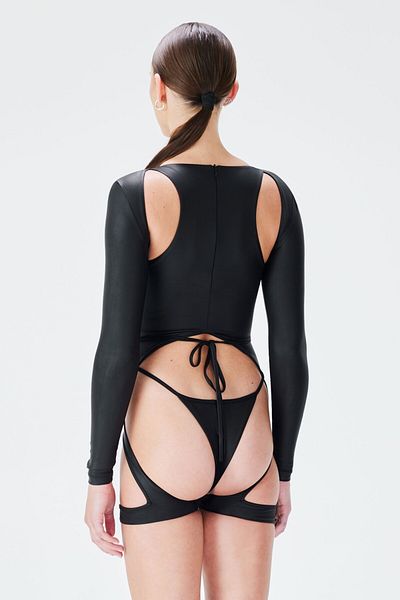 IAMNOTBASIC Matte Black Infinity Bodysuit