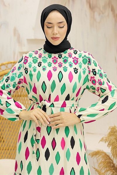 Bestenur فستان فيسكوز إكرو 943 - منسوج بألوان مختلطة