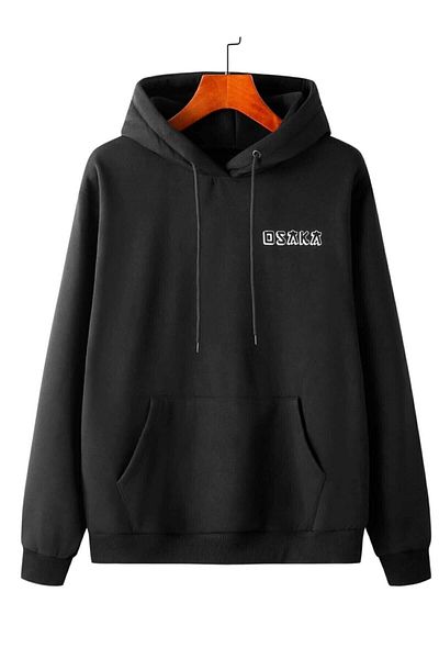 Know Unisex Hooded Black Oversize Sweatshirt Printed Osaka