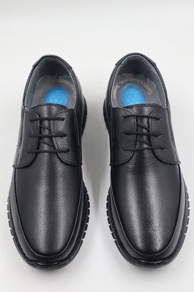 nazenintasarımlar Ανδρικά παπούτσια από γνήσιο δέρμα Ultra Comfortable Gel Μαύρα Casual