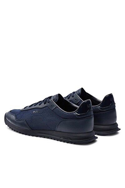 BOSS Erkek Marka Logolu Bağcıklı Kaydırmaz Tabanlı Günlük Lacivert2 Sneaker 50517270-405