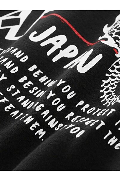 Know Unisex Hooded Black Oversize Sweatshirt Printed Osaka