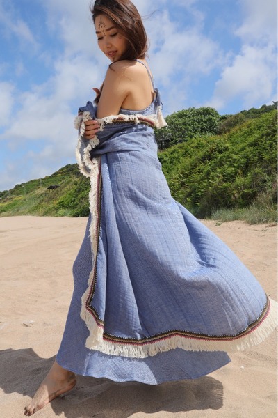 Su Koleksiyon Asian Boho Style Cotton Design Kaftan