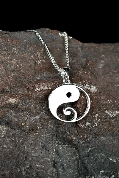 Ebrar Silver Gümüş Yin & Yang Kolye 925 Ayar Gümüş Yin Ve Yang Figürlü Unisex Kolye