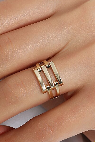 Çgk Çiğdem Gürel Kuyumculuk 8 Ayar 3 Sıra Kaburga Model Altın Yüzük