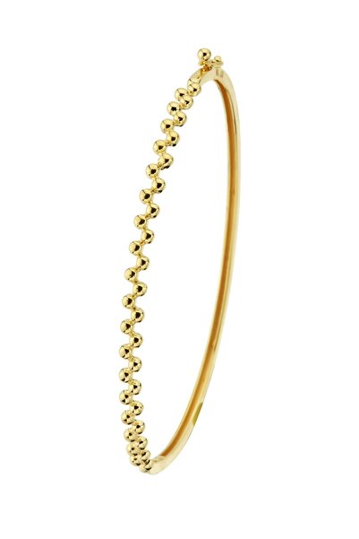 Çgk Çiğdem Gürel Kuyumculuk Kadın Sarı Top Desenli Altın Kelepçe K0004