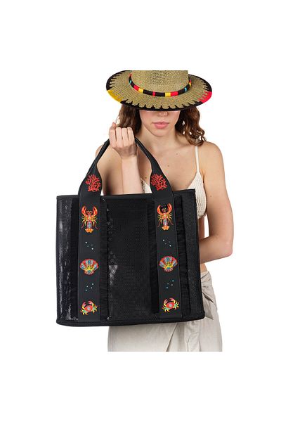 Happy-Nes La Superba Black Beach Bag