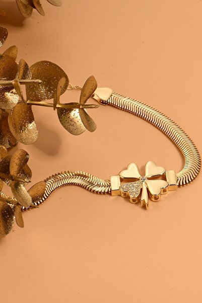 Çgk Çiğdem Gürel Kuyumculuk Yonca Kalın Balık Sırtı Zincir Altın Bileklik