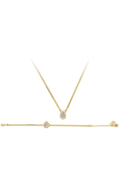 Çgk Çiğdem Gürel Kuyumculuk Damla Balık Sırtı Altın Set