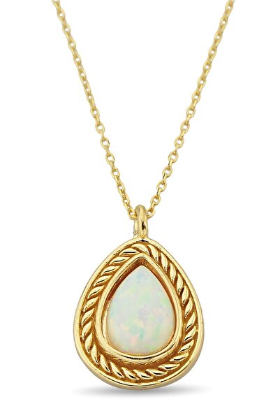 Çgk Çiğdem Gürel Kuyumculuk Opal Taşlı Damla Kolye