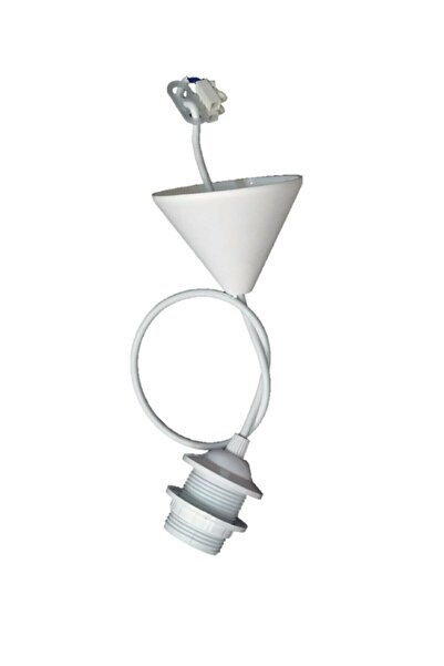 Enet Aydınlatma Duy Askı Takımı Sarkıt E27 Kablolu Tesisat Tij Tekli Sarkıt Avize Beyaz