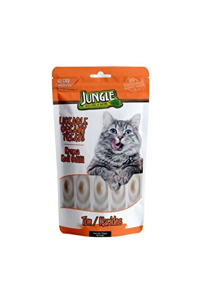 Jungle 14 GR *5'Lİ KREMA KEDİ ÖDÜL MAMASI TON ve KARİDESLİ 12'Lİ
