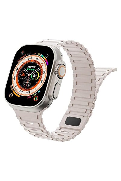 mimtec Apple Watch 4 5 6 7 8 9 10 Ultra 2 Se 42 44 45 46 49mm Uyumlu Mıknatıslı Ultra Sağlam Silikon Kordon