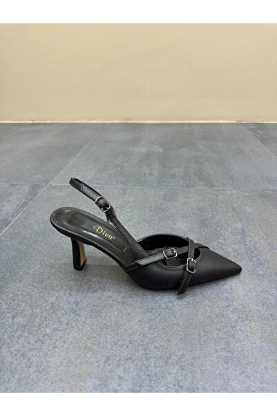 DİVA Diva Siyah Cilt Bantlı Kadın Topuklu Ayakkabı