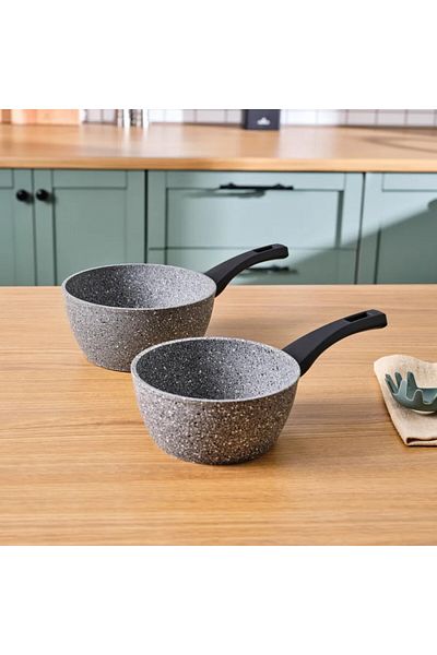 Karaca Gris Biogranit Induktions Milchtopf-Set, 2-teilig