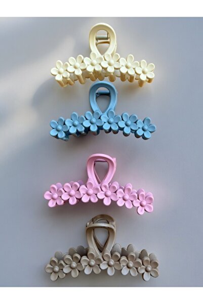 MUTENA Set de 4 catarame pentru femei cu model de flori colorate