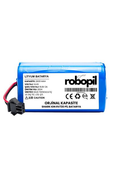 ROBOPİL Shark Ion Rv720 Pil Batarya [Orjinal Kapasite] 2600mah Akıllı Robot S...