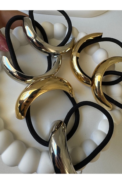 XUPING JEWELRY Bombeli Yarım Ay Gold / Silver Lastik Toka