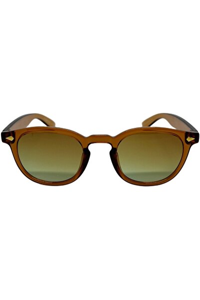 funeyes Eva Model Unisex Green Gradient Sunglasses - Brown Glass Hit Glasses