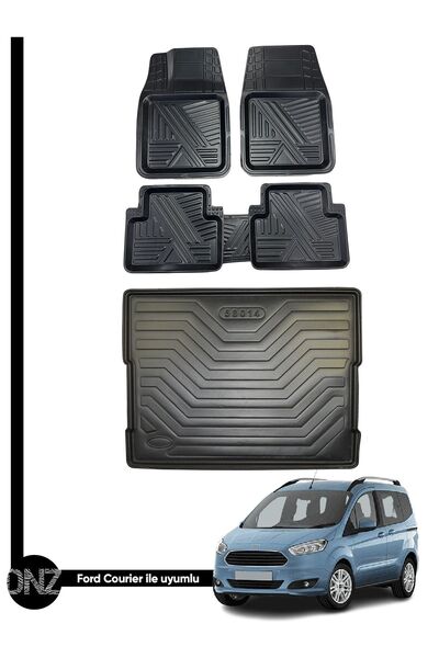 Black Gold Ford Courier 3D Zebra Oto Paspas Ve Araca Özel Kauçuk Bagaj Havuzu...