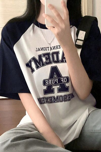 MODAGEN Academy Printed - Μπλουζάκι με μανίκια Navy Blue Oversize