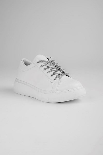 Lal Shoes & Bags Pantofi sport pentru damă Stoned Jamper cu șireturi - alb