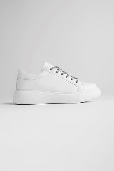 Lal Shoes & Bags Pantofi sport pentru damă Stoned Jamper cu șireturi - alb