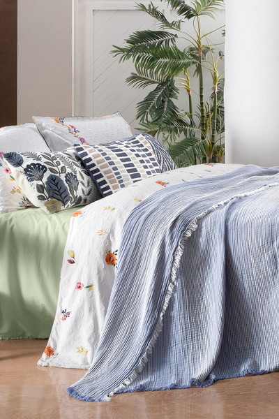 Sarev Nelson Çift Kişilik %100 Pamuk Yatak Örtüsü