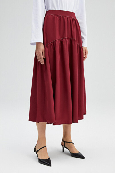 Touché Privé POPLIN SKIRT WITH CONTRAST STITCHING