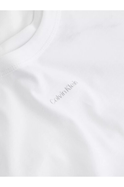 Calvin Klein White Slim Fit T-Shirt - Low Sleeve, Brand Logo, Daily Use, K20K207212-YAF
