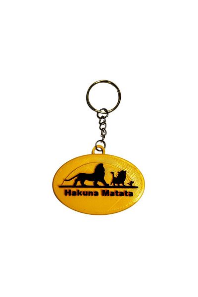 Tesseract Hakuna Matata Lion King Keychain