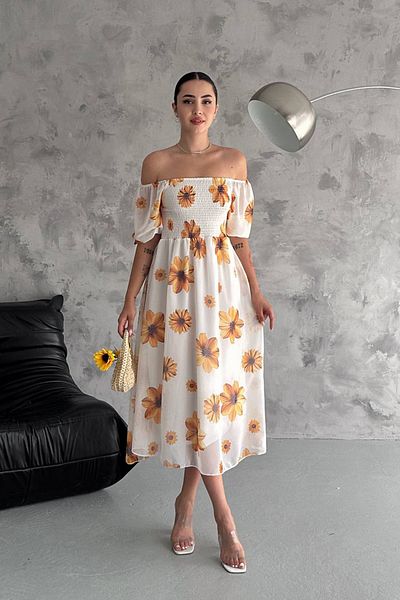 Neşeli Butik rochie din sifon cu guler madonna - captusita, NBQ007