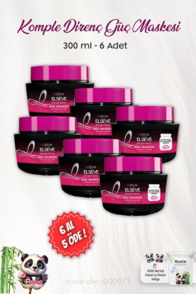 ELSEVE 6 AL 5 ÖDE Komple Direnç Güç Maskesi 300 ml ve ROSIE
