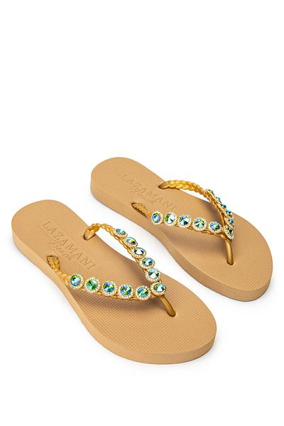 LAZAMANİ Papuci de damă vegani Lazamani Beige - Design simplu