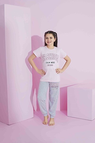 Tarık KIz Children's Cotton Short Sleeve Pajama Set