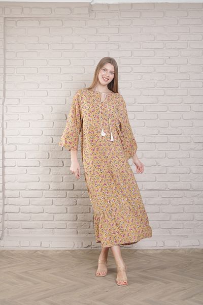 mervemoda Γυναικείο Καλοκαιρινό Υφαντό Φόρεμα Plus Size
