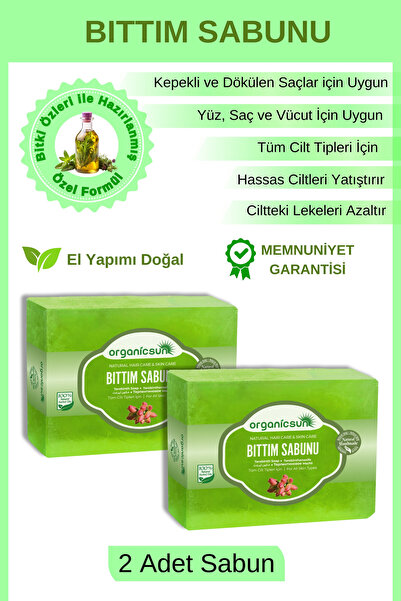 Organicsun Doğal Bıttım Sabunu 140 Gr x 2 Adet Saç Dökülmesine Karşı Tüm Saç ...