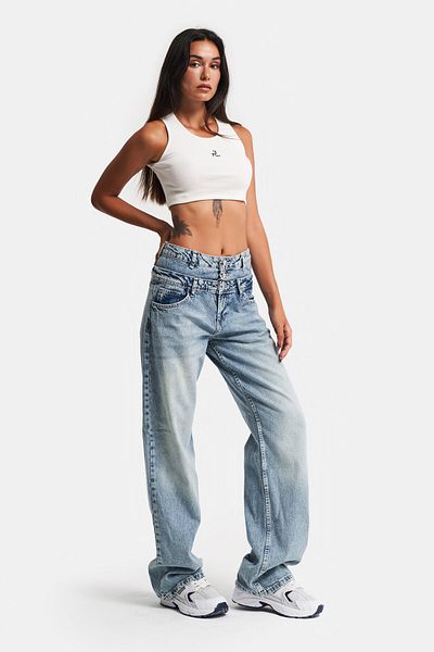 its basic G Color Jeans - Loose Fit Double Belt 100% Cotton Denim