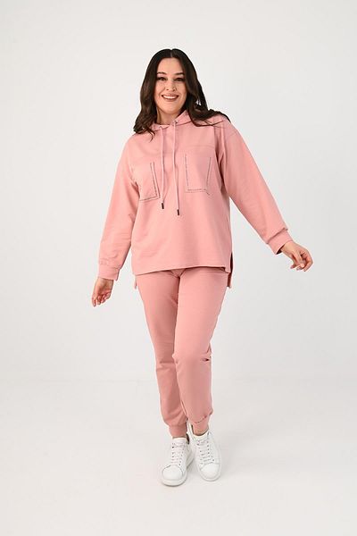Koza Butik Γυναικείο σετ 8081-24 με λεπτομερείς φόρμες διπλής τσέπης μεγάλου μεγέθους